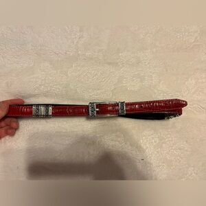 Revisable Red and Black Belt with Silver Buckle
